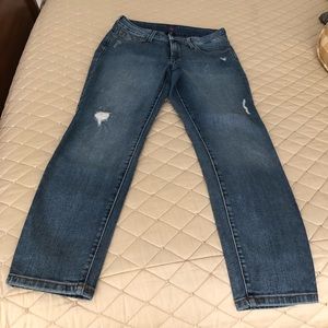 NYDJ distressed ankle jeans 6P NWOT